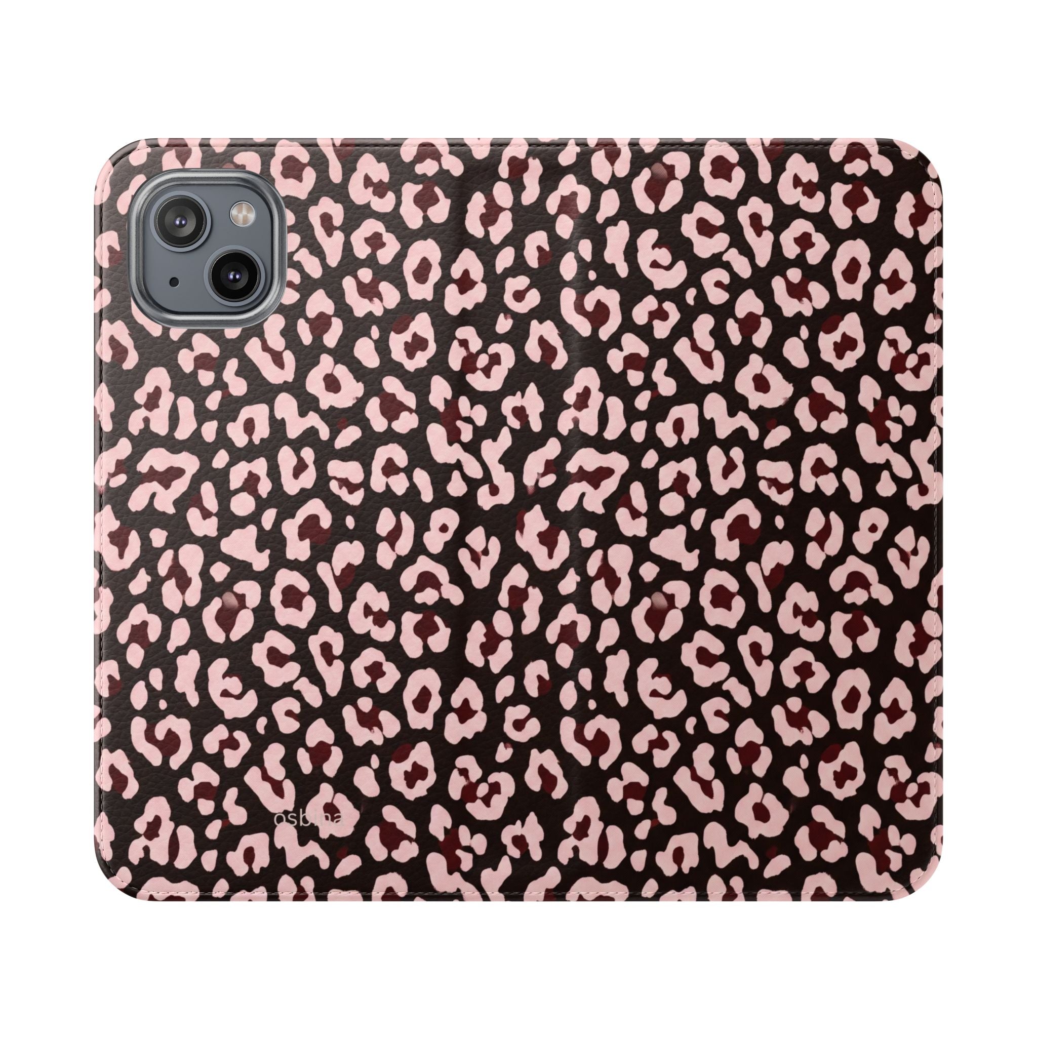 osbina | Wallet Flip Case for iPhone & Samsung | Chocolate Pink Leopard