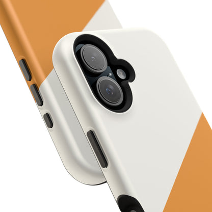 osbina | MagSafe Compatible for iPhone | Divide & Conquer — The Orange + White Split Diagonal Case | The Season Collective