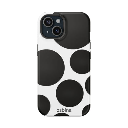 osbina | MagSafe compatible for iPhone | The Noir Bubbles Phone Case | Modern Muse Collection