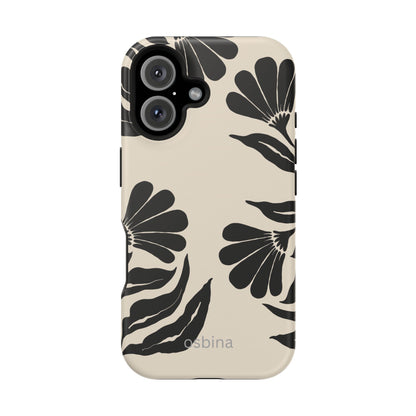 osbina | MagSafe compatible for iPhone | Obsidian Bloom Flower Phone Case | Modern Muse Collection