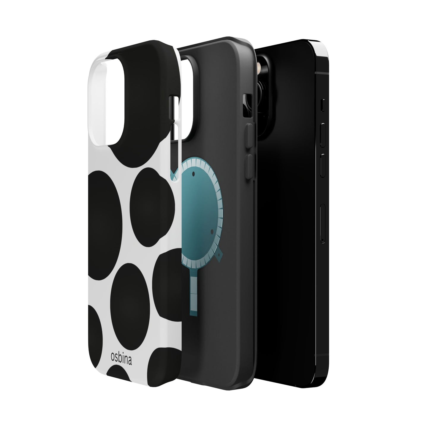 osbina | MagSafe compatible for iPhone | The Noir Bubbles Phone Case | Modern Muse Collection