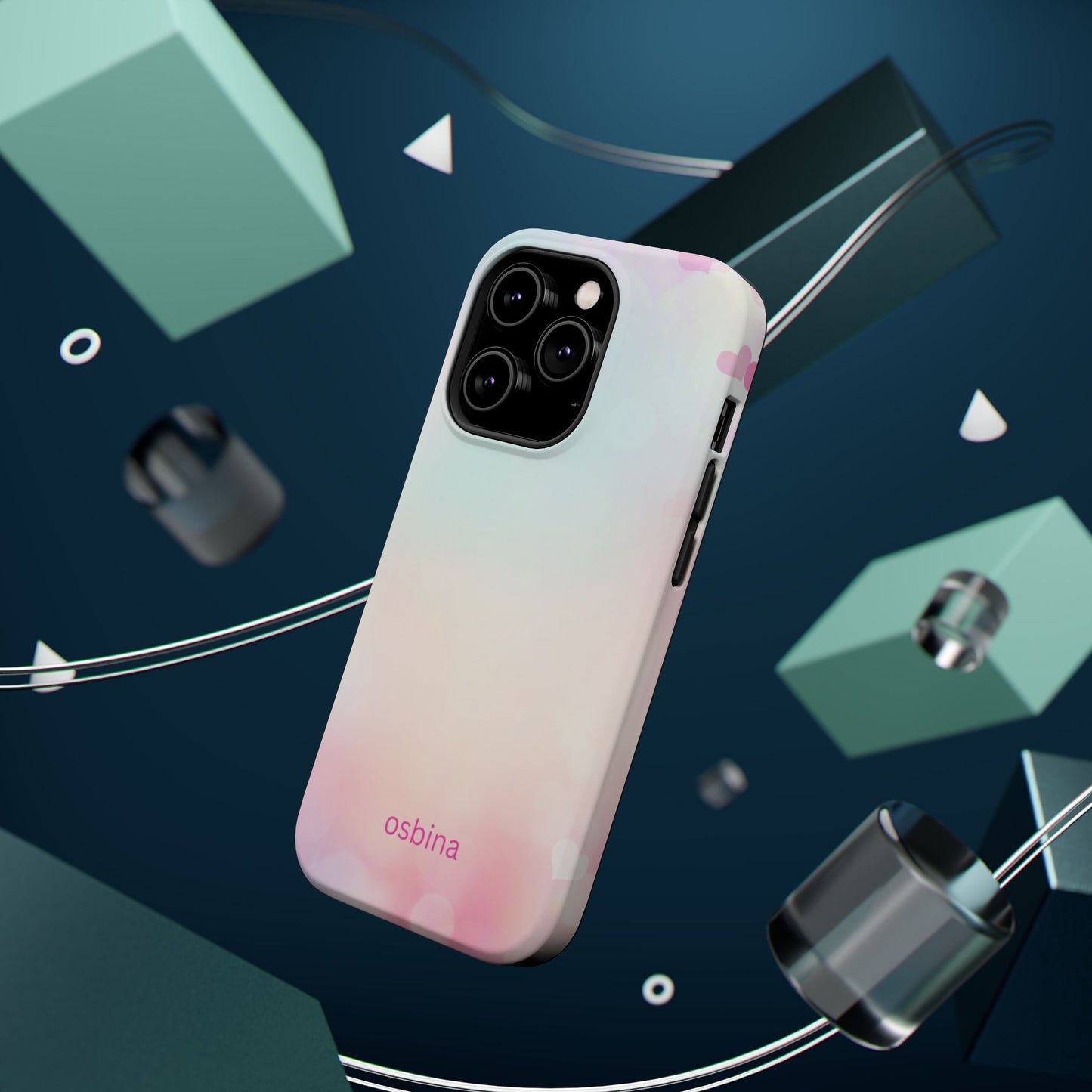 osbina | MagSafe compatible for iPhone | The Cotton Candy Hearts Case | YAYOU Collection Supporting Shine Like Sable