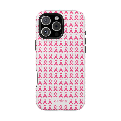 osbina |  MagSafe compatible for iPhone | Limited Edition The Side By Side Pink Ribbons Case in Light Pink + Soft Pink + Hot Pink | The Pink October Collection | Inspired By
