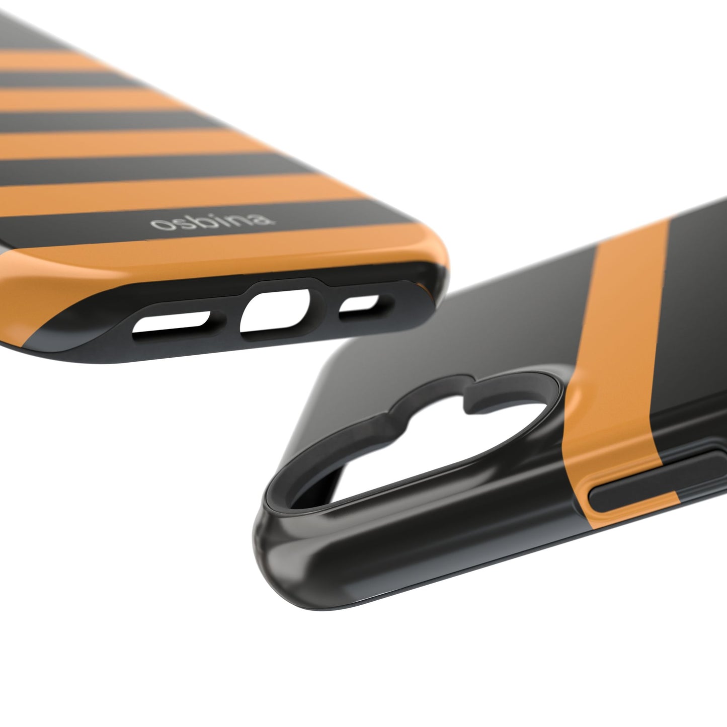 osbina | MagSafe Compatible for iPhone | The Horizon Stripe Case in Black + Orange | The Season Collective