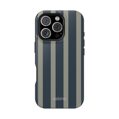 osbina | MagSafe compatible for iPhone | Grayhaven Navy & Gray Sophisticated Phone Case | Modern Muse Collection