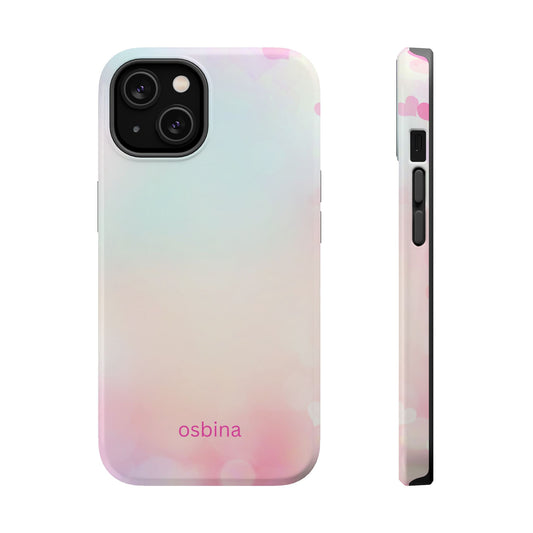 osbina | MagSafe compatible for iPhone | The Cotton Candy Hearts Case | YAYOU Collection Supporting Shine Like Sable