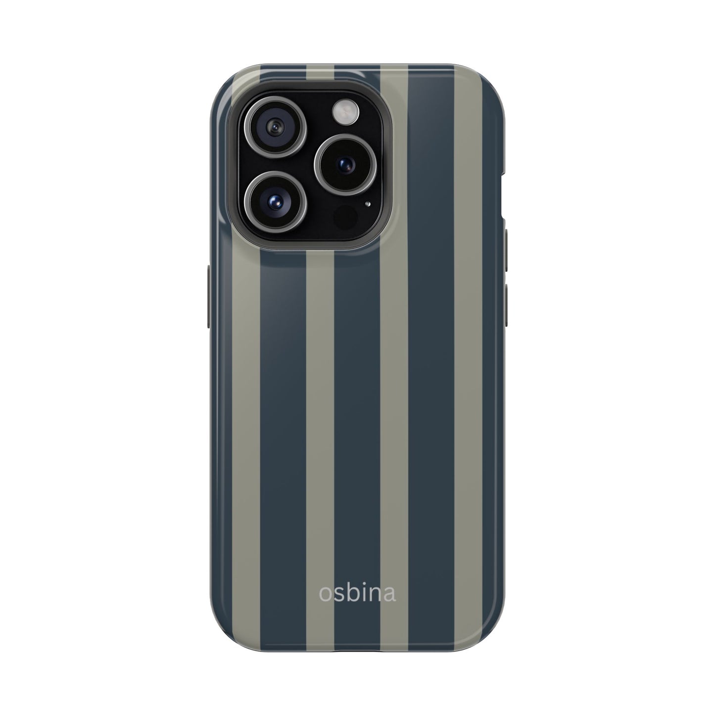 osbina | MagSafe compatible for iPhone | Grayhaven Navy & Gray Sophisticated Phone Case | Modern Muse Collection
