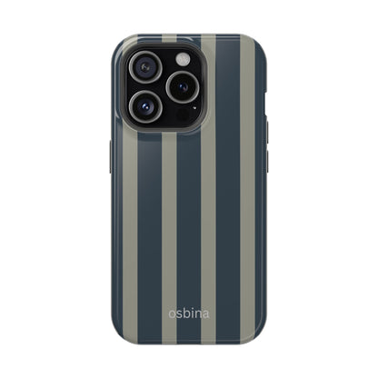 osbina | MagSafe compatible for iPhone | Grayhaven Navy & Gray Sophisticated Phone Case | Modern Muse Collection