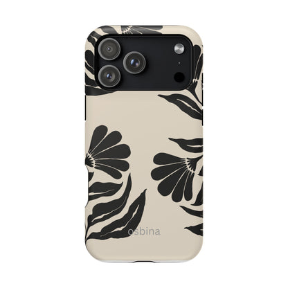 osbina | MagSafe compatible for iPhone | Obsidian Bloom Flower Phone Case | Modern Muse Collection