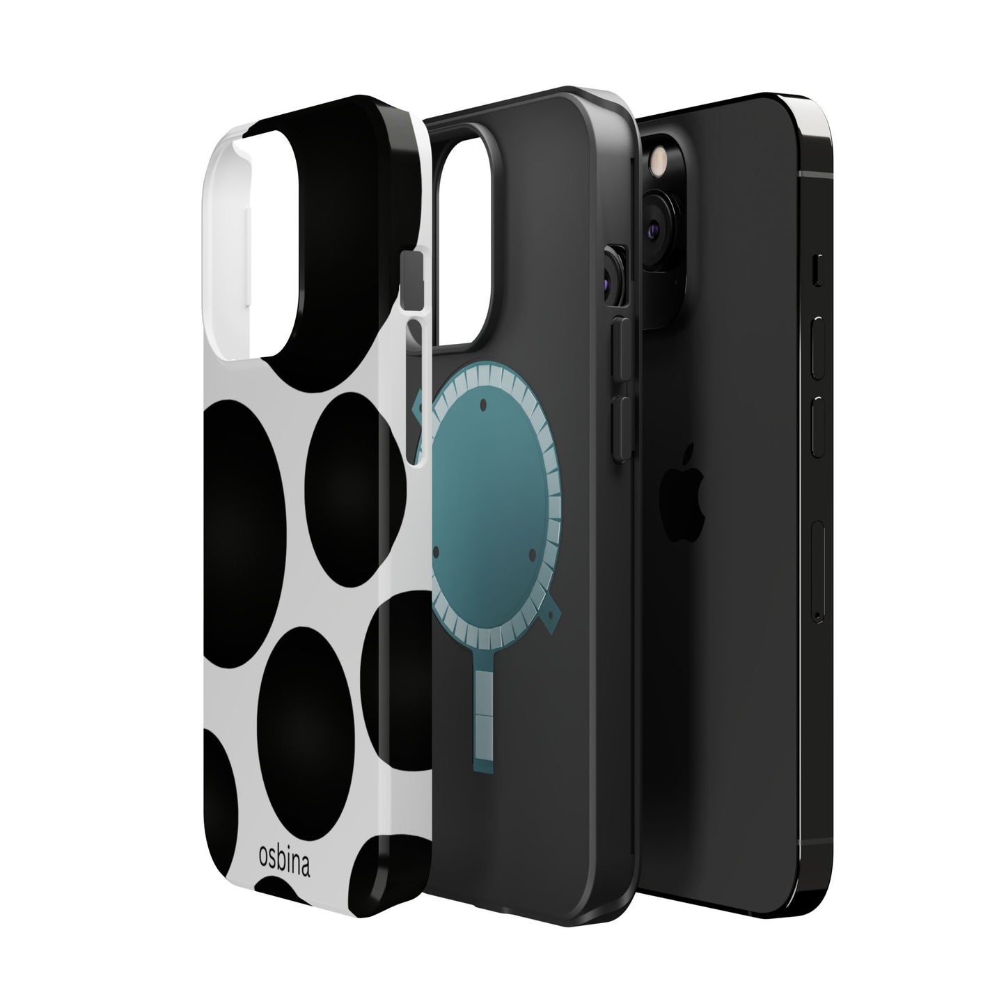 osbina | MagSafe compatible for iPhone | The Noir Bubbles Phone Case | Modern Muse Collection