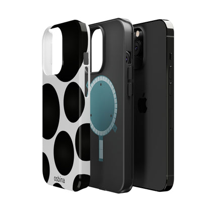 osbina | MagSafe compatible for iPhone | The Noir Bubbles Phone Case | Modern Muse Collection