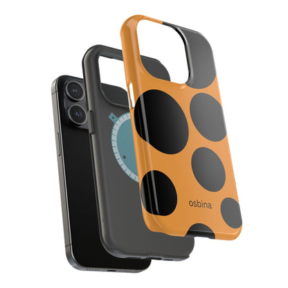 osbina | MagSafe Compatible for iPhone | The Bubble Statement Case in Orange + Black | The Season Collective