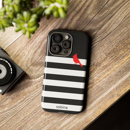 osbina | Redbird Edition Thinking of You Phone Case Black & White Stripe | Inspired By Collection