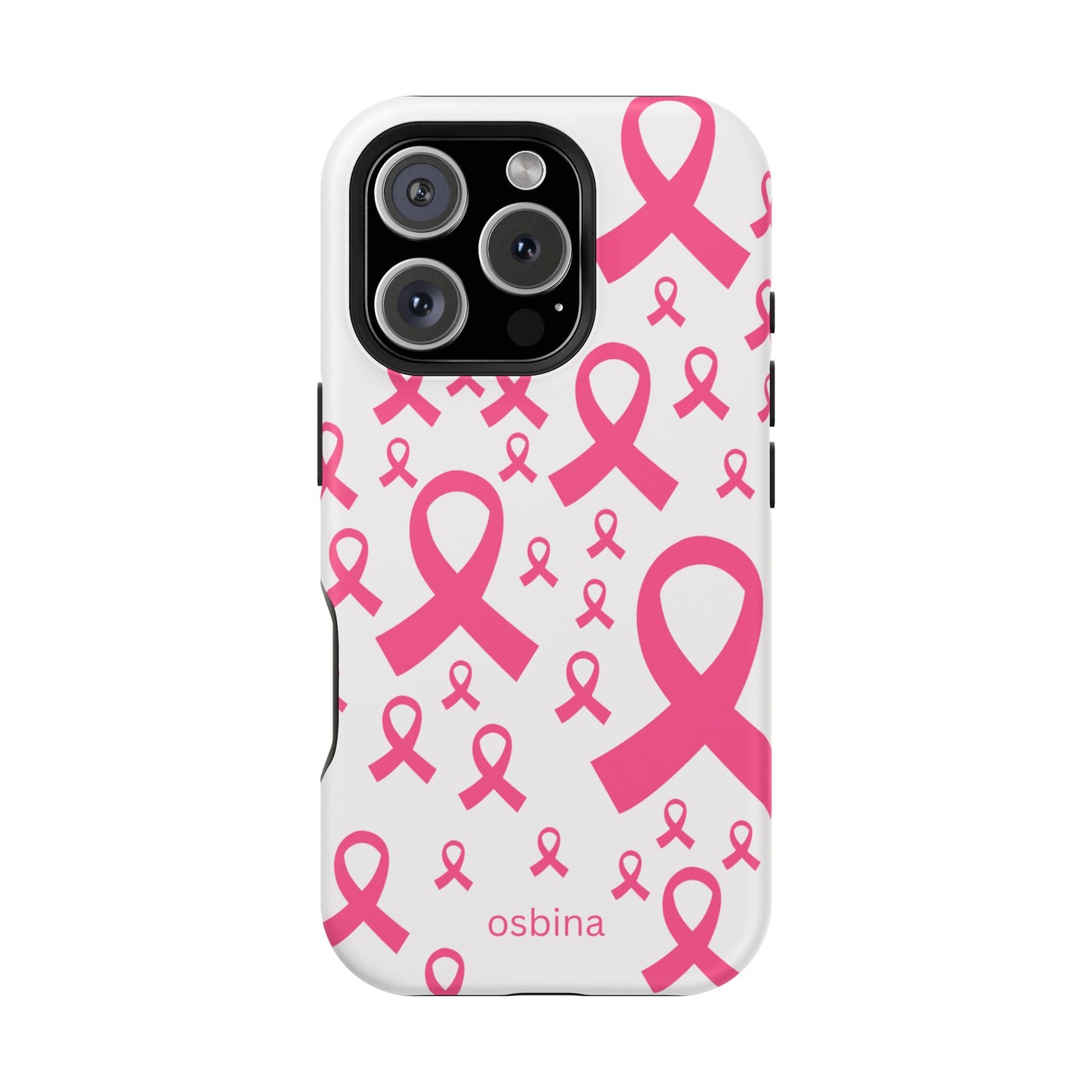 osbina |  MagSafe compatible for iPhone | Limited Edition Strength in Ribbons Case in Light Pink + Soft Pink + Hot Pink | The Pink October Collection | Inspired By