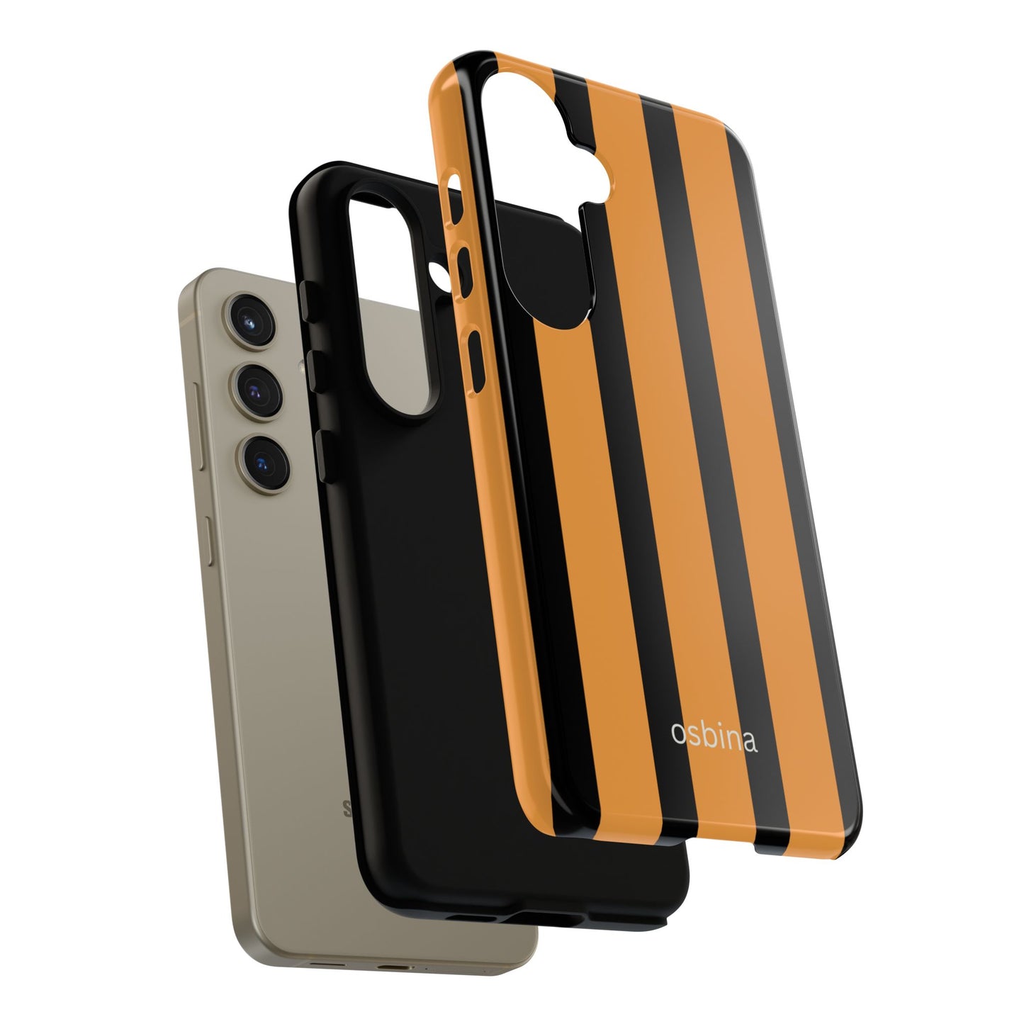 osbina | The Statement Stripe Case in Black + Orange | The Season Collective