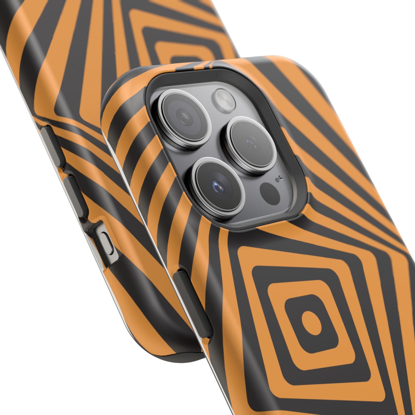 osbina | MagSafe Compatible for iPhone | Step Into the Zone — The Orange + Black Spiral Case | The Season Collective