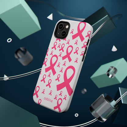 osbina |  MagSafe compatible for iPhone | Limited Edition Strength in Ribbons Case in Light Pink + Soft Pink + Hot Pink | The Pink October Collection | Inspired By