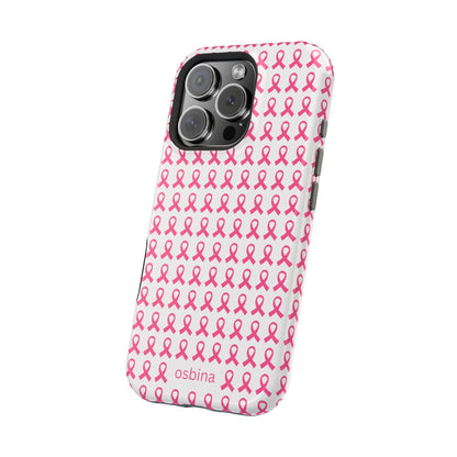 osbina |  MagSafe compatible for iPhone | Limited Edition The Side By Side Pink Ribbons Case in Light Pink + Soft Pink + Hot Pink | The Pink October Collection | Inspired By