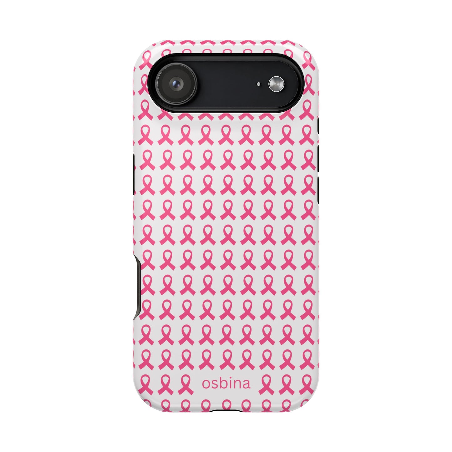 osbina |  MagSafe compatible for iPhone | Limited Edition The Side By Side Pink Ribbons Case in Light Pink + Soft Pink + Hot Pink | The Pink October Collection | Inspired By