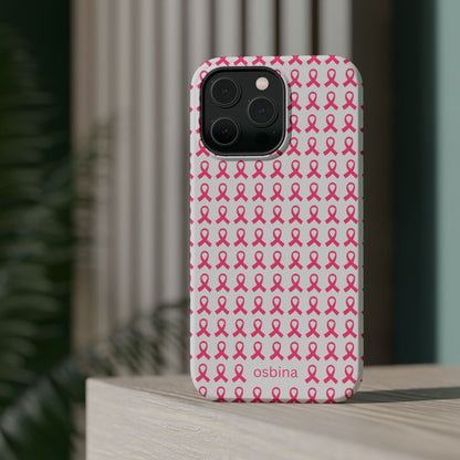 osbina |  MagSafe compatible for iPhone | Limited Edition The Side By Side Pink Ribbons Case in Light Pink + Soft Pink + Hot Pink | The Pink October Collection | Inspired By