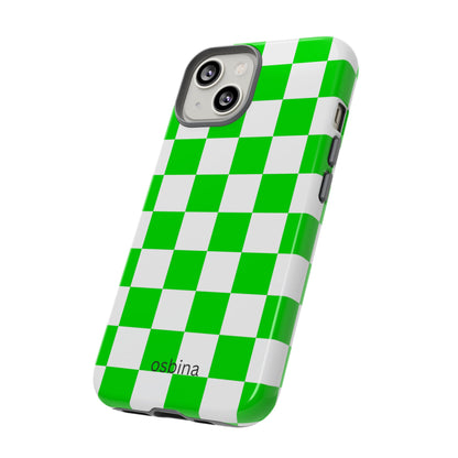 osbina | Neon Verdi Checks Phone Case | Color Edit Collection