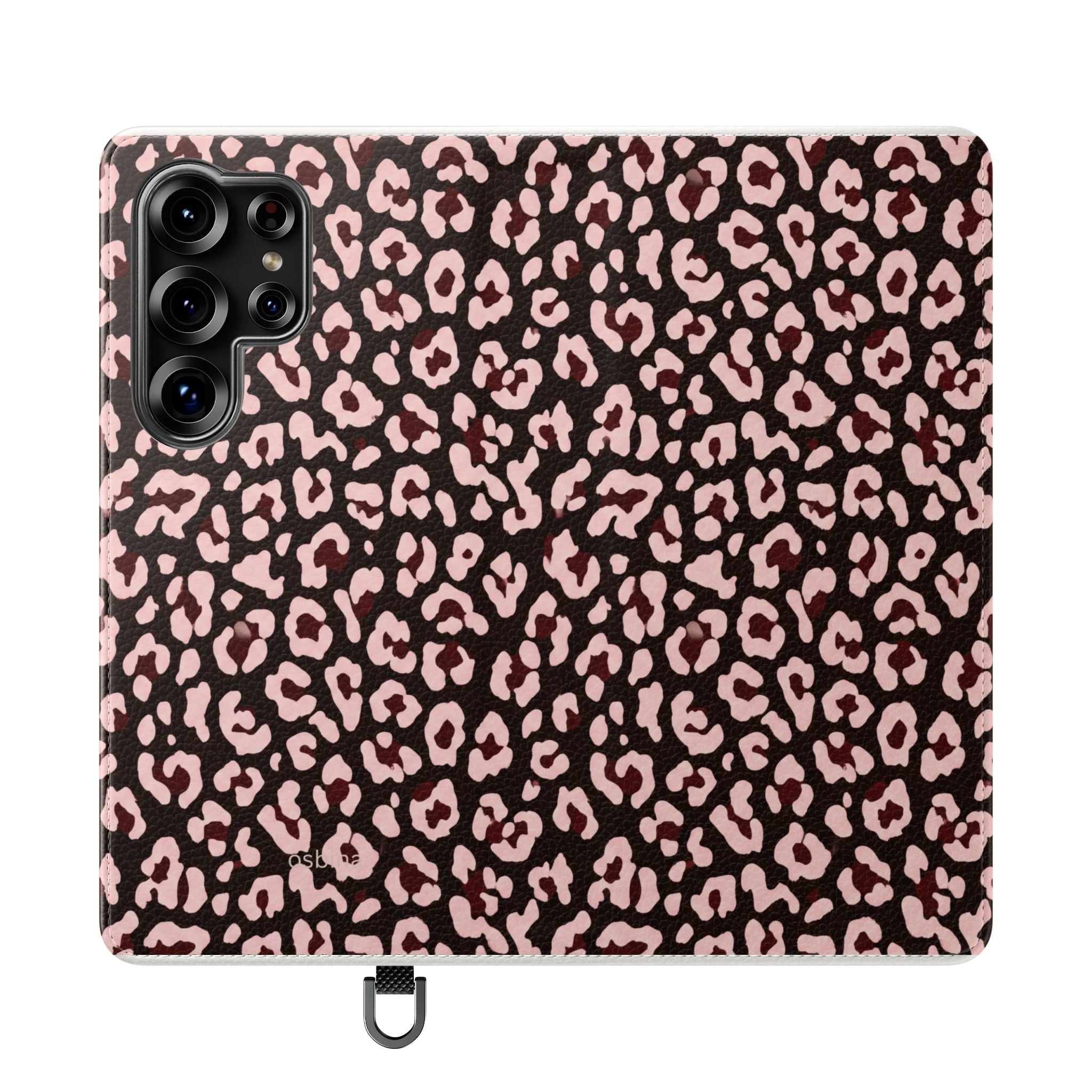 osbina | Wallet Flip Case for iPhone & Samsung | Chocolate Pink Leopard