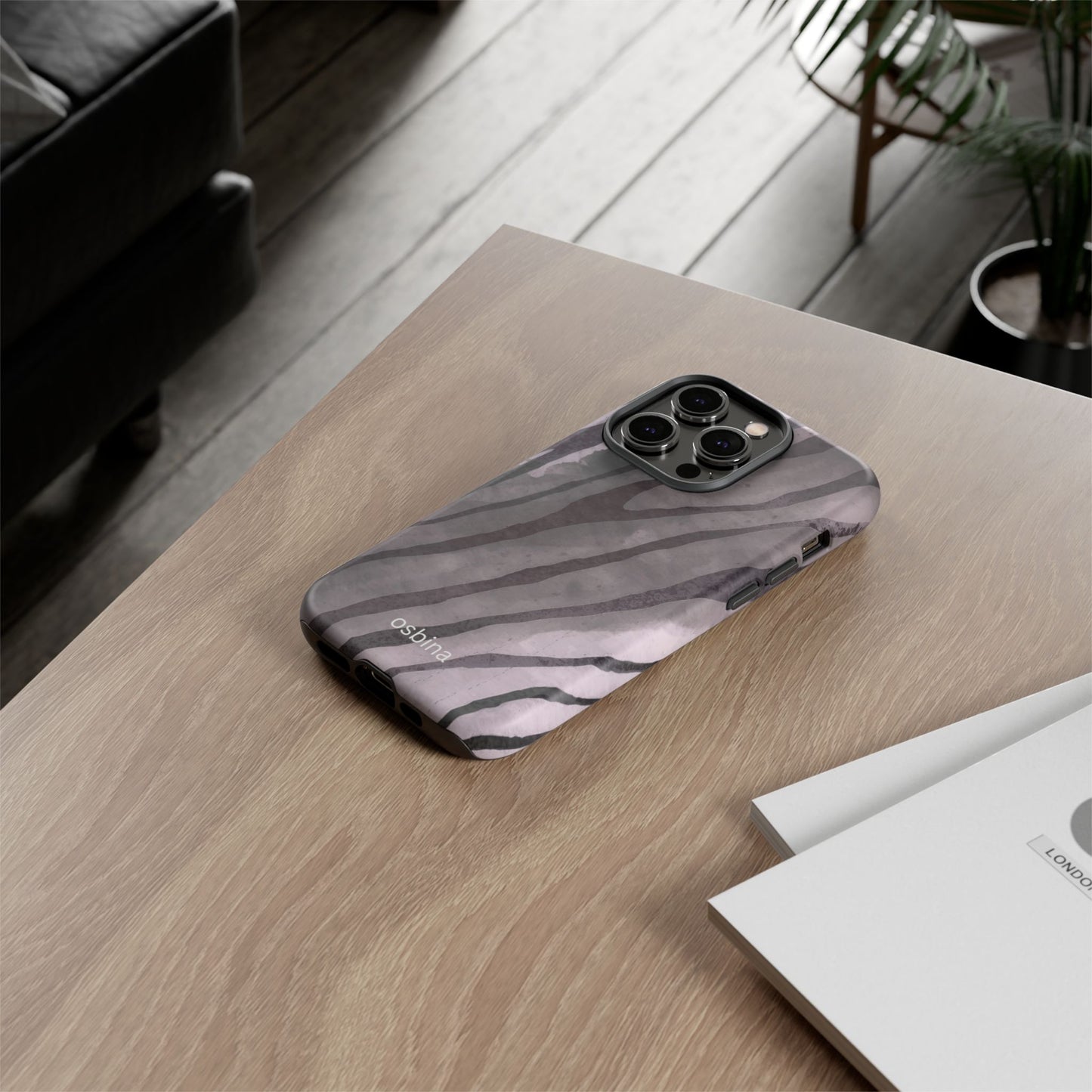 osbina | Stripes on Point — The Muted Gray + Black Tiger Case | The Season Collective