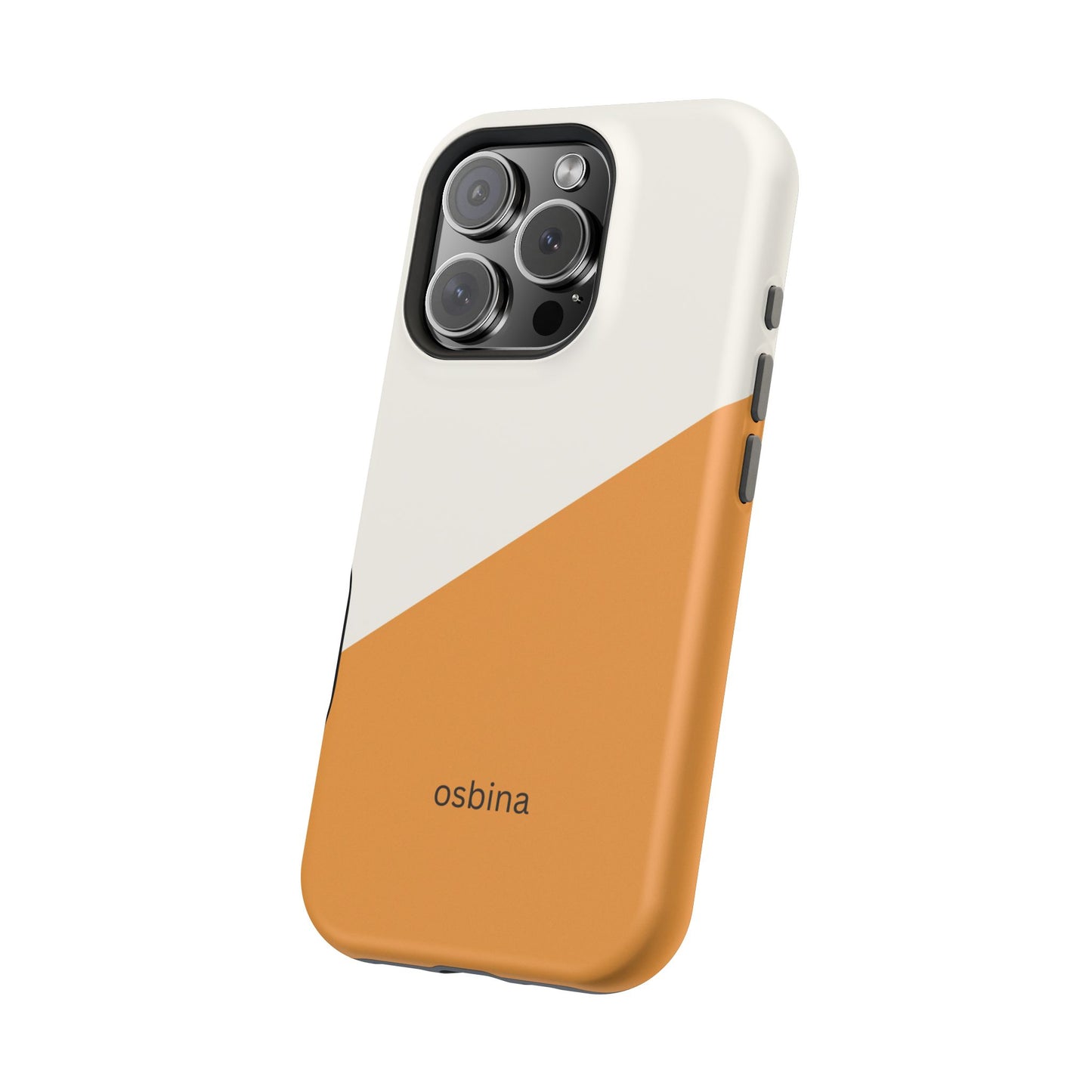 osbina | MagSafe Compatible for iPhone | Divide & Conquer — The Orange + White Split Diagonal Case | The Season Collective