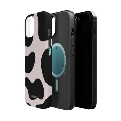 osbina | MagSafe compatible for iPhone | Prairie Chic Pink & Black Cow Print Phone Case | Modern Muse Collection
