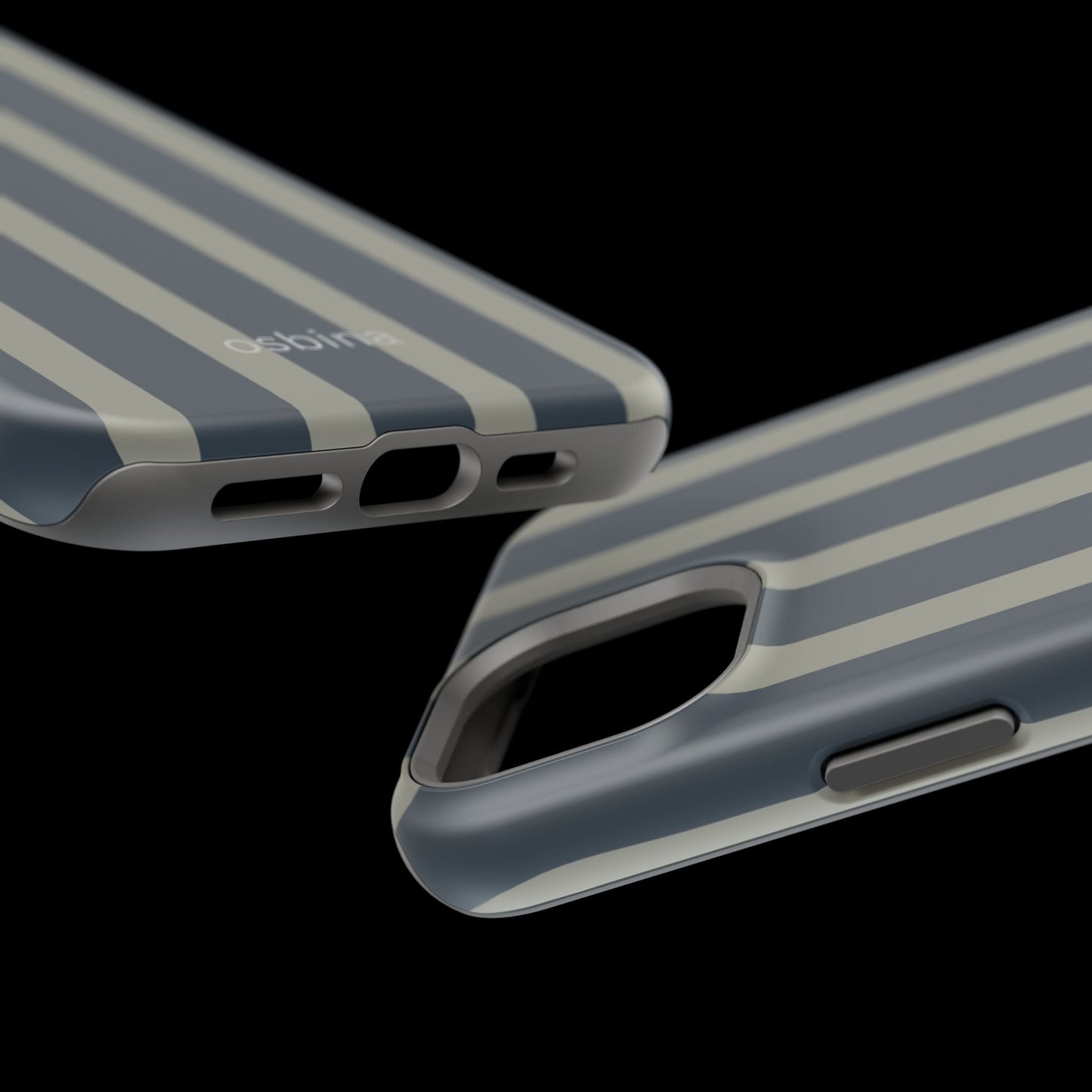 osbina | MagSafe compatible for iPhone | Grayhaven Navy & Gray Sophisticated Phone Case | Modern Muse Collection