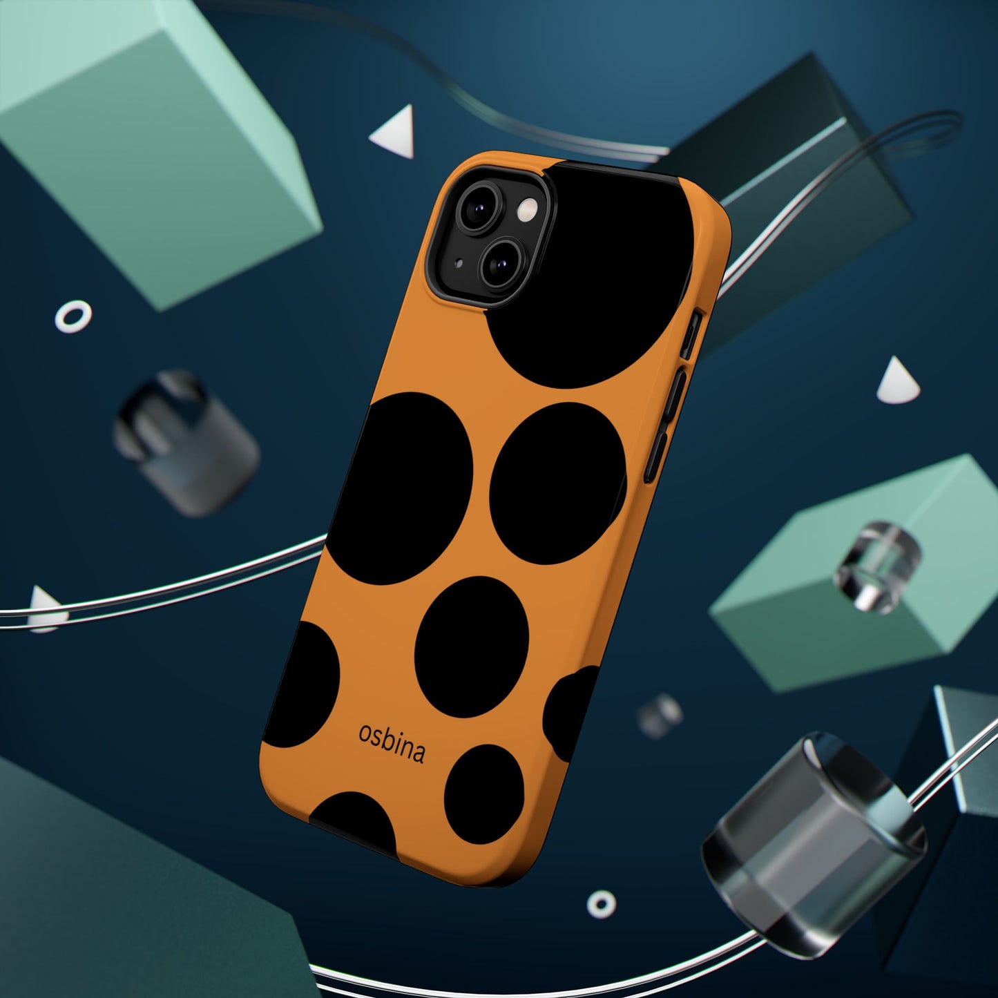 osbina | MagSafe Compatible for iPhone | The Bubble Statement Case in Orange + Black | The Season Collective