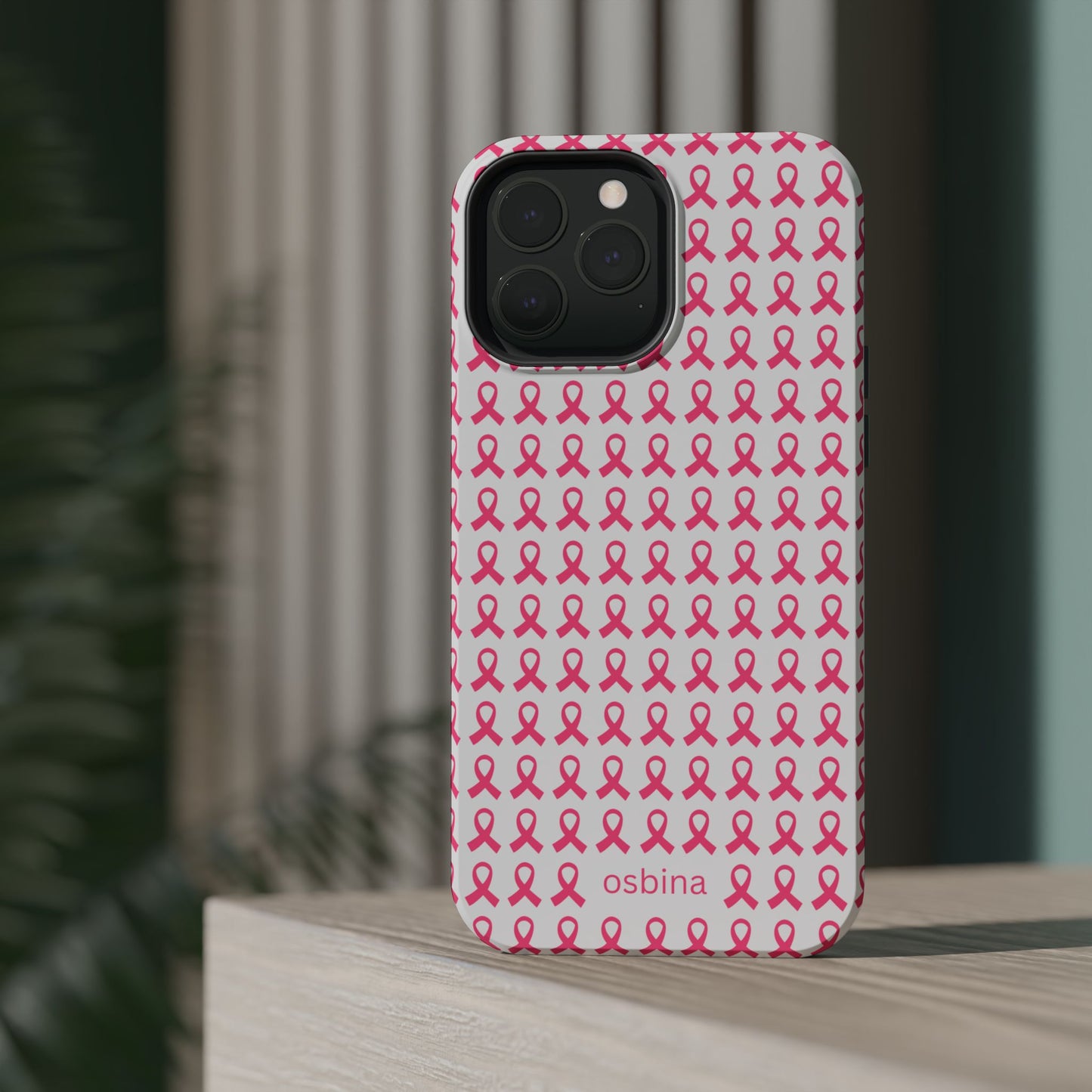 osbina |  MagSafe compatible for iPhone | Limited Edition The Side By Side Pink Ribbons Case in Light Pink + Soft Pink + Hot Pink | The Pink October Collection | Inspired By