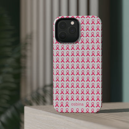 osbina |  MagSafe compatible for iPhone | Limited Edition The Side By Side Pink Ribbons Case in Light Pink + Soft Pink + Hot Pink | The Pink October Collection | Inspired By