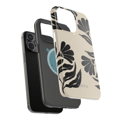 osbina | MagSafe compatible for iPhone | Obsidian Bloom Flower Phone Case | Modern Muse Collection