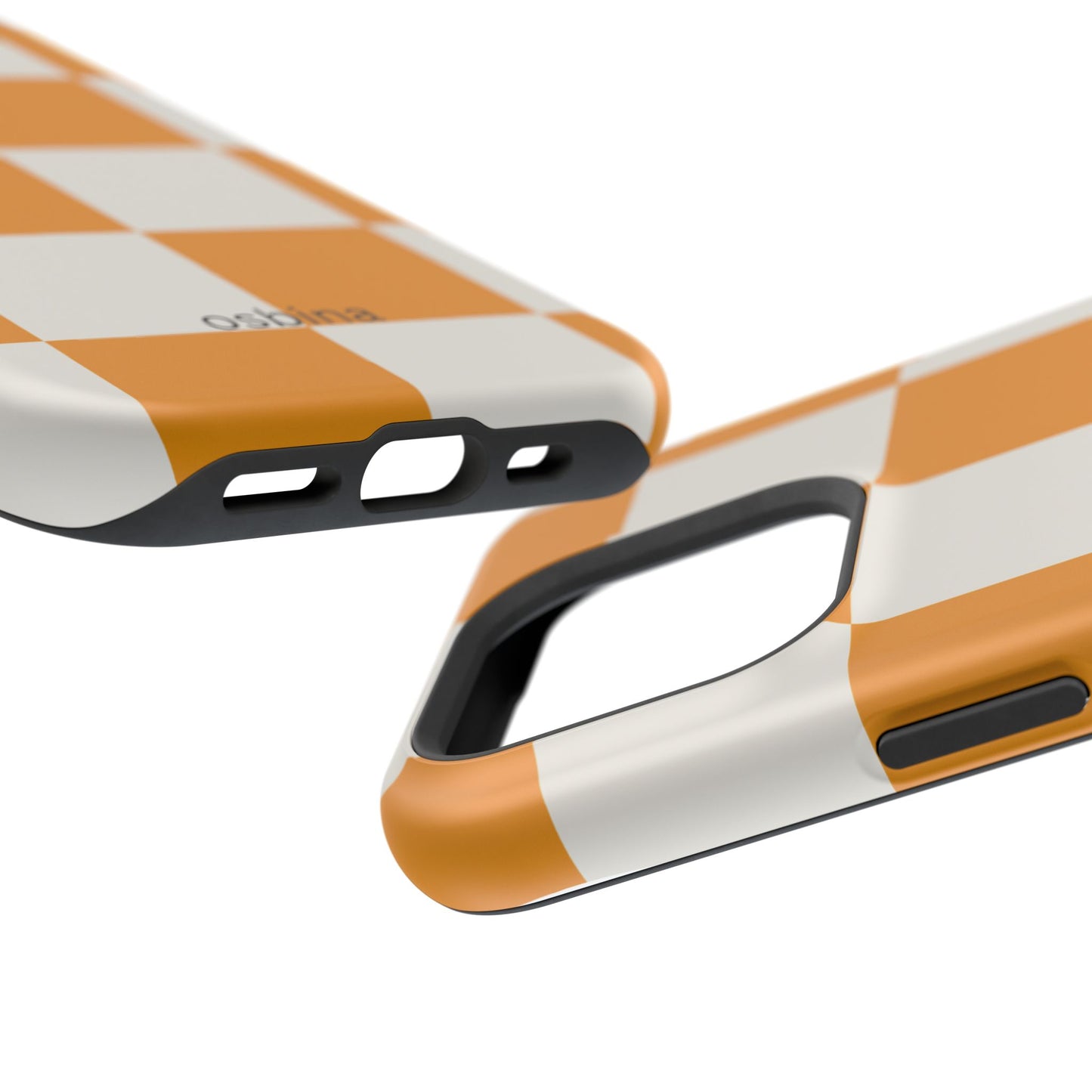 osbina | MagSafe Compatible for iPhone | Check You Out — The Orange + White Check Case | The Season Collective
