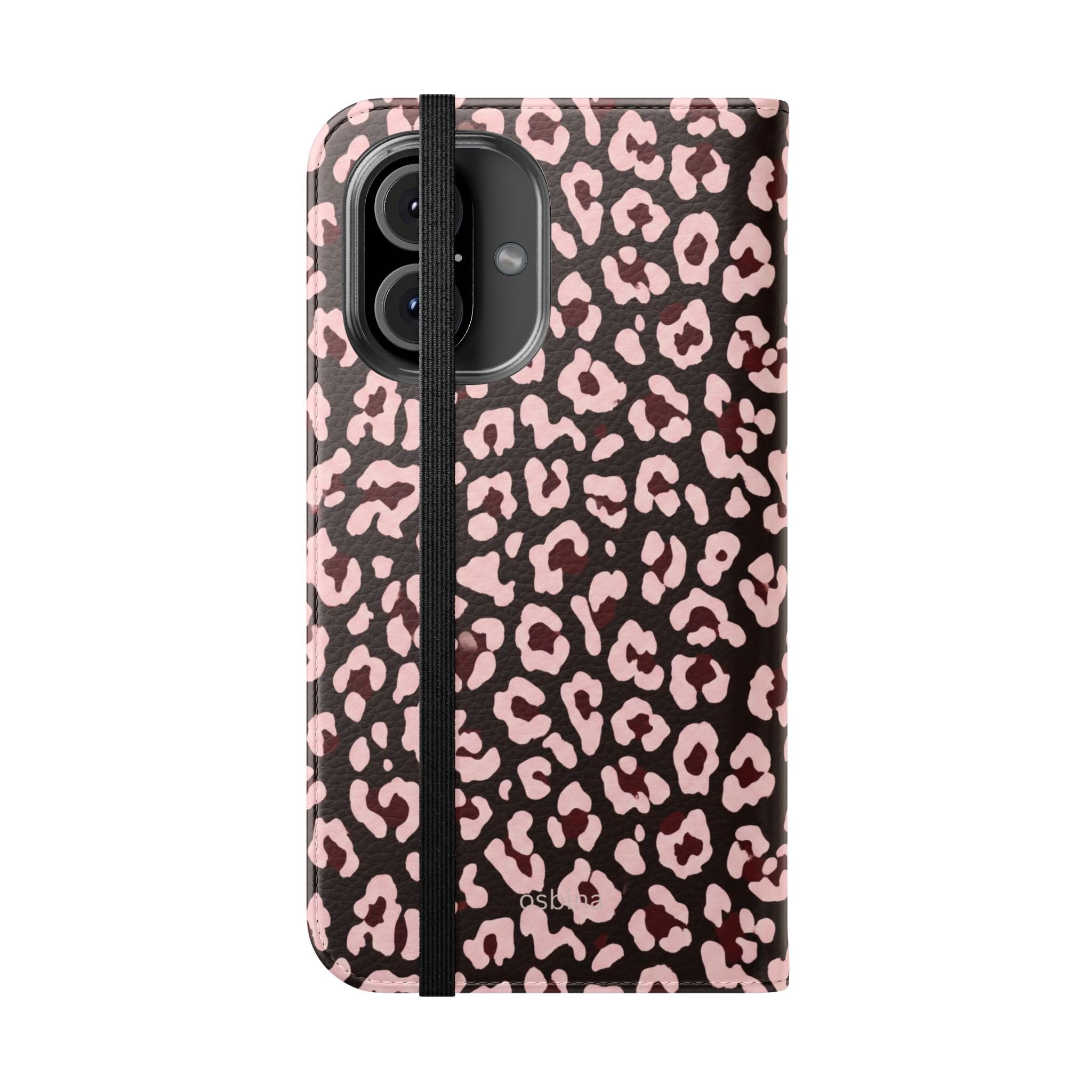 osbina | Wallet Flip Case for iPhone & Samsung | Chocolate Pink Leopard