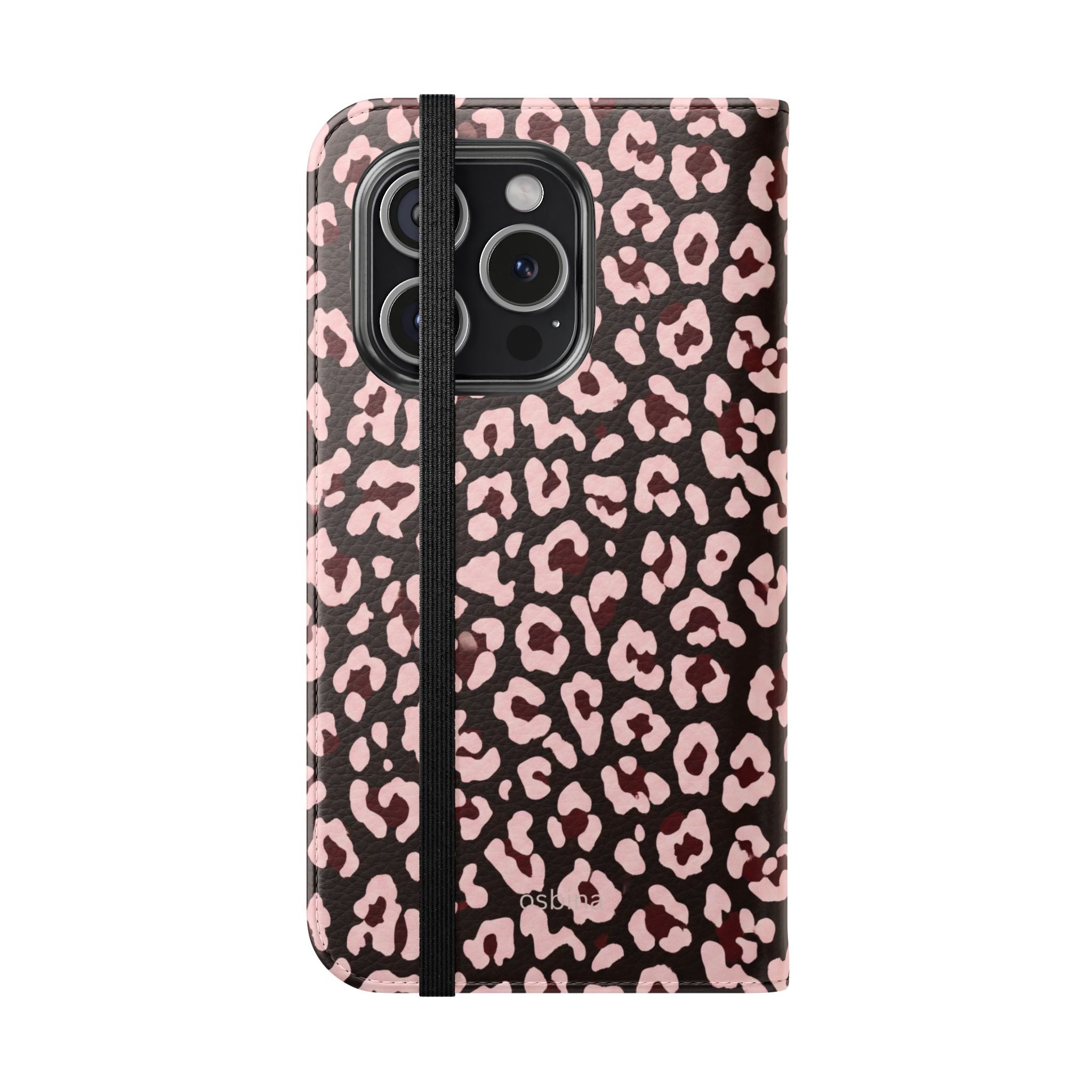 osbina | Wallet Flip Case for iPhone & Samsung | Chocolate Pink Leopard