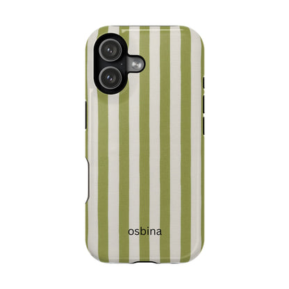 osbina | MagSafe compatible for iPhone | Verde Stripe Phone Case | Color Edit Collection