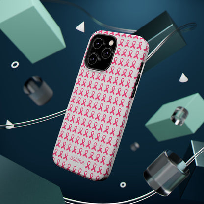 osbina |  MagSafe compatible for iPhone | Limited Edition The Side By Side Pink Ribbons Case in Light Pink + Soft Pink + Hot Pink | The Pink October Collection | Inspired By