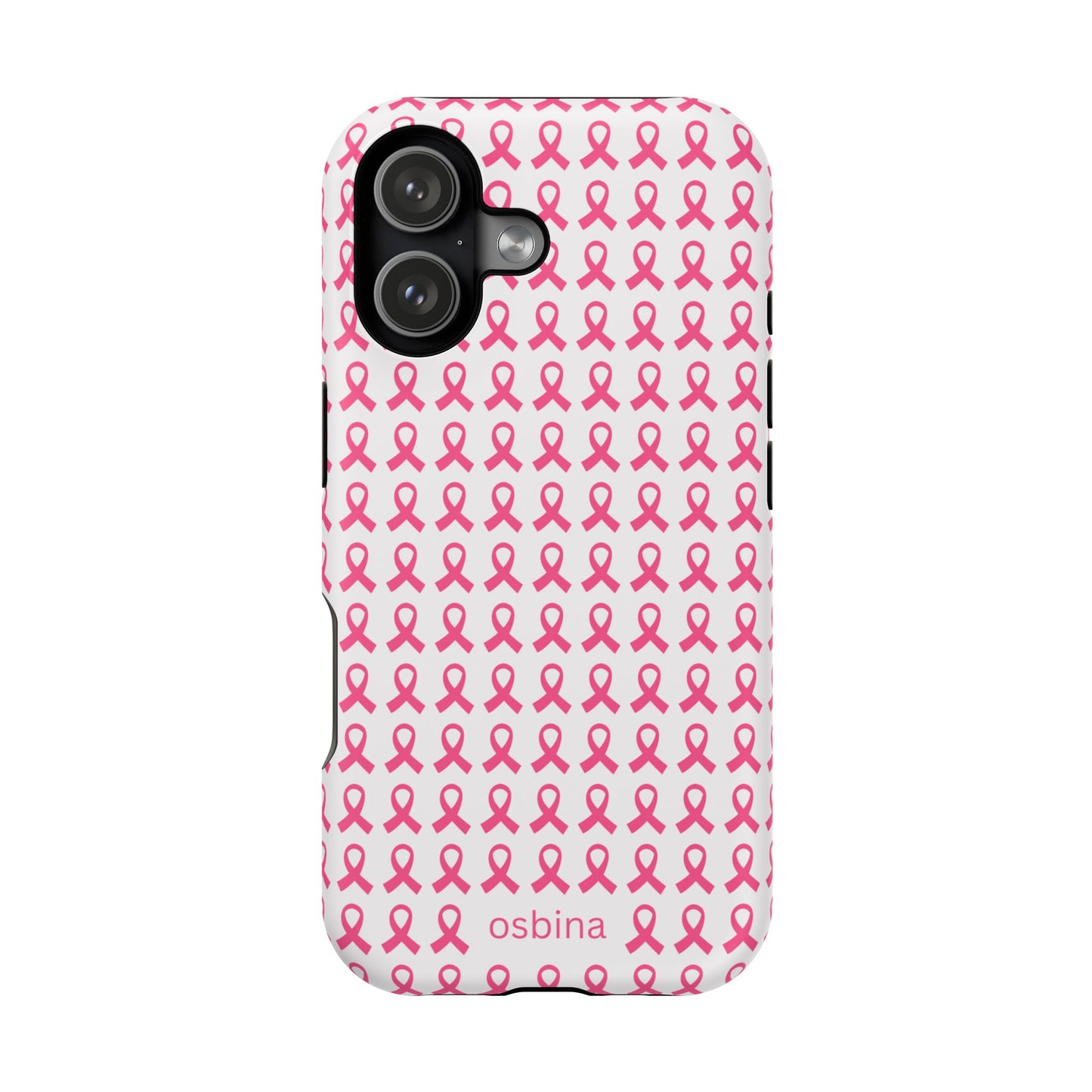 osbina |  MagSafe compatible for iPhone | Limited Edition The Side By Side Pink Ribbons Case in Light Pink + Soft Pink + Hot Pink | The Pink October Collection | Inspired By