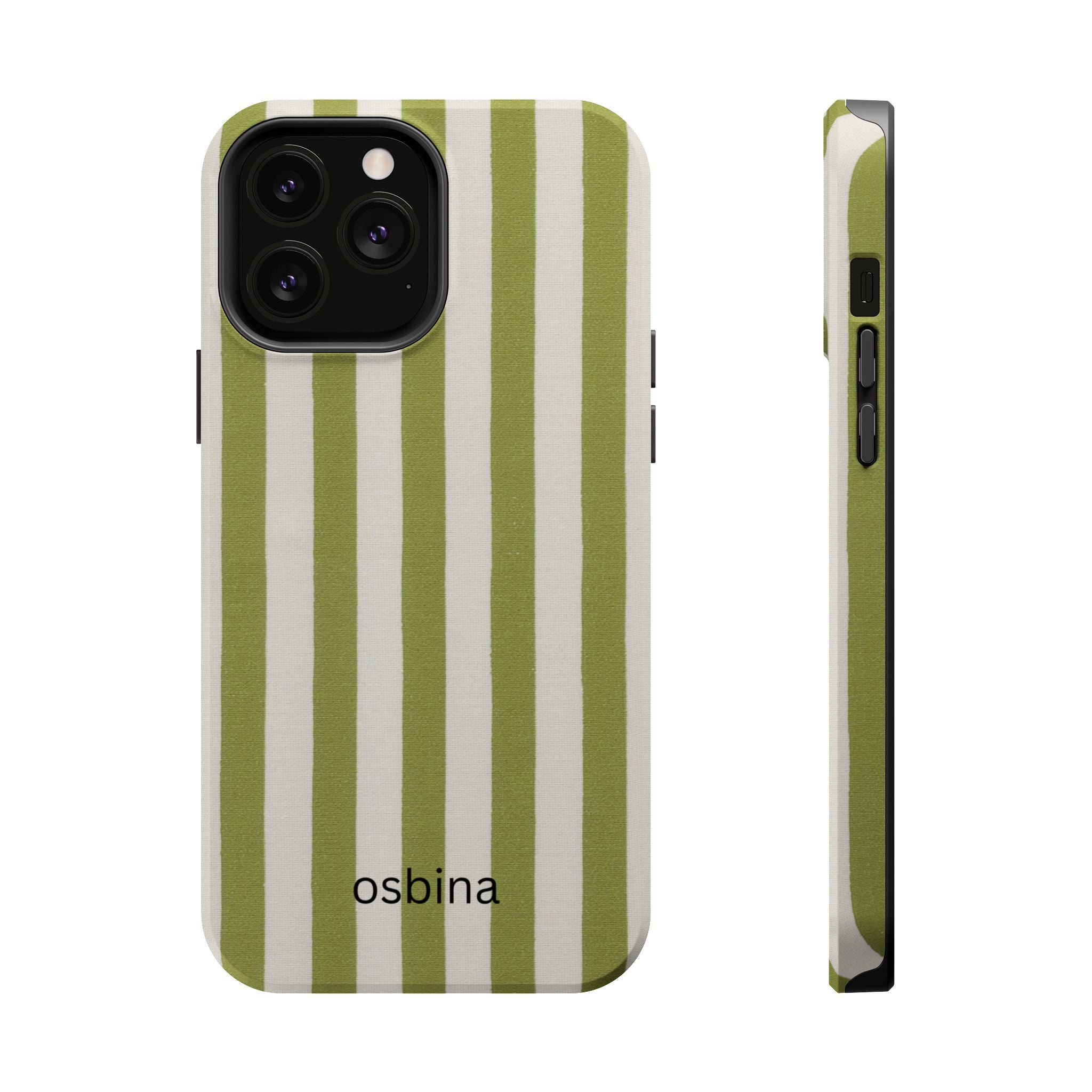 osbina | MagSafe for iPhone | Verde Stripe Designer Case