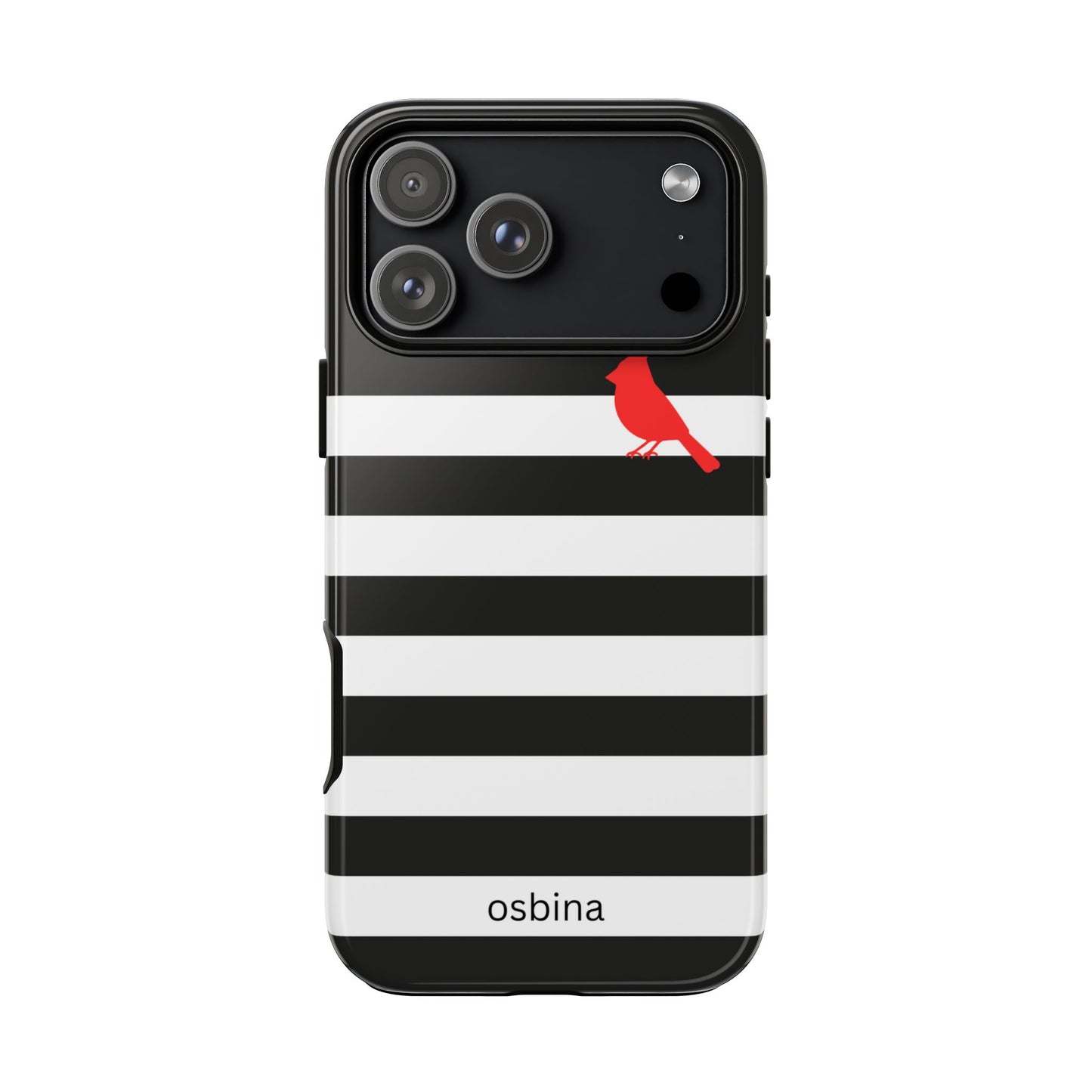 osbina | Redbird Edition Thinking of You Phone Case Black & White Stripe | Inspired By Collection