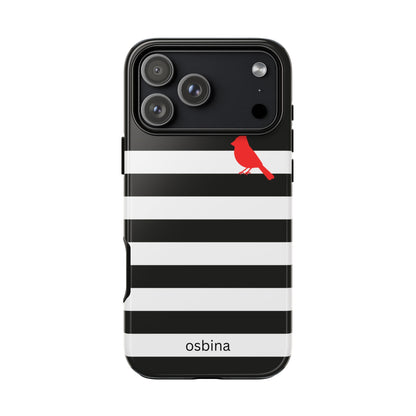 osbina | Redbird Edition Thinking of You Phone Case Black & White Stripe | Inspired By Collection