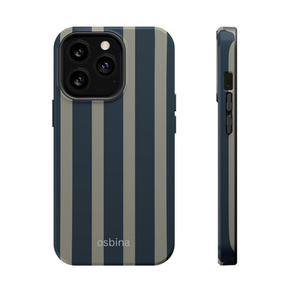 osbina | MagSafe compatible for iPhone | Grayhaven Navy & Gray Sophisticated Phone Case | Modern Muse Collection