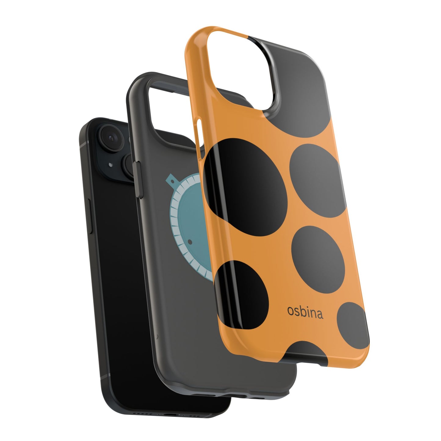 osbina | MagSafe Compatible for iPhone | The Bubble Statement Case in Orange + Black | The Season Collective