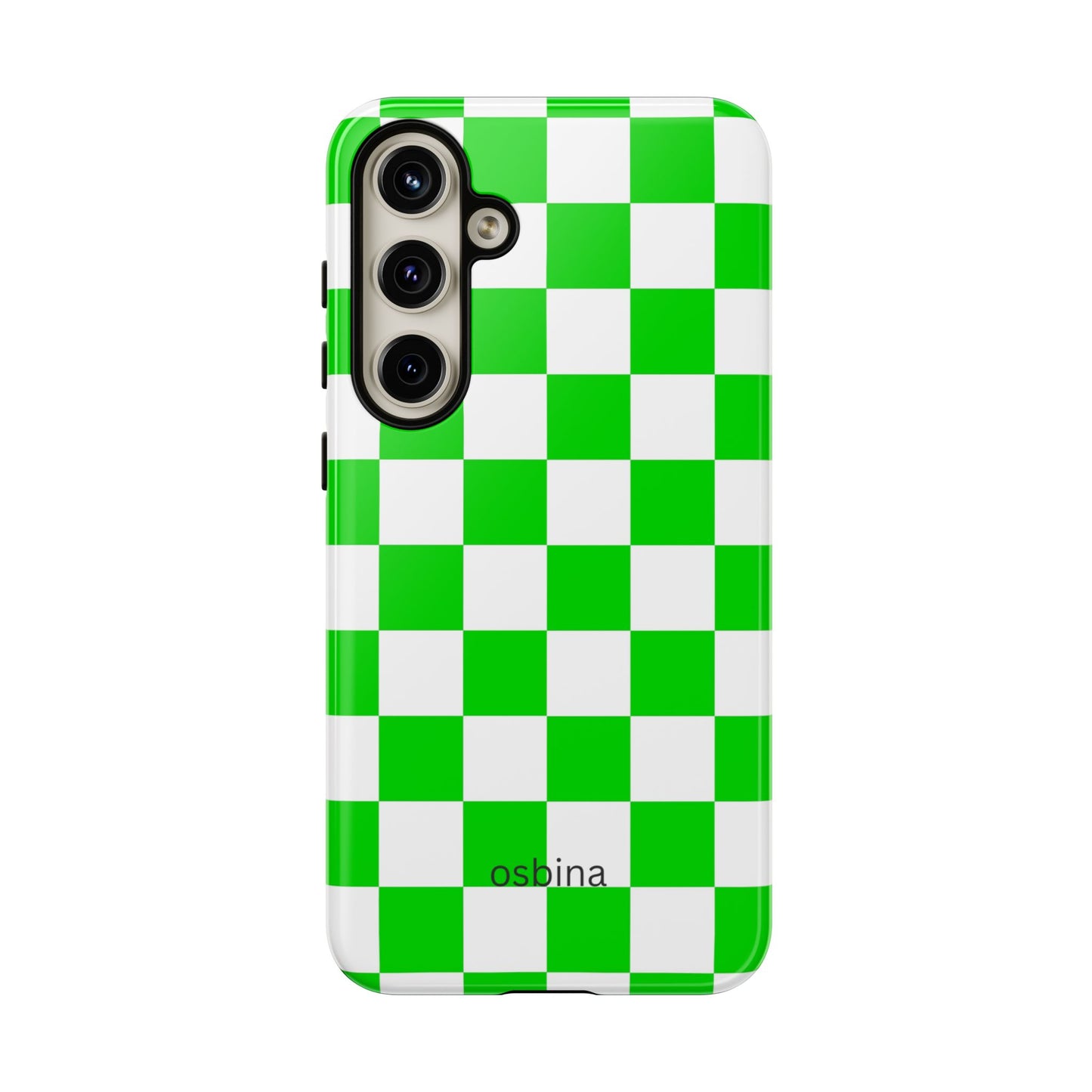 osbina | Neon Verdi Checks Phone Case | Color Edit Collection
