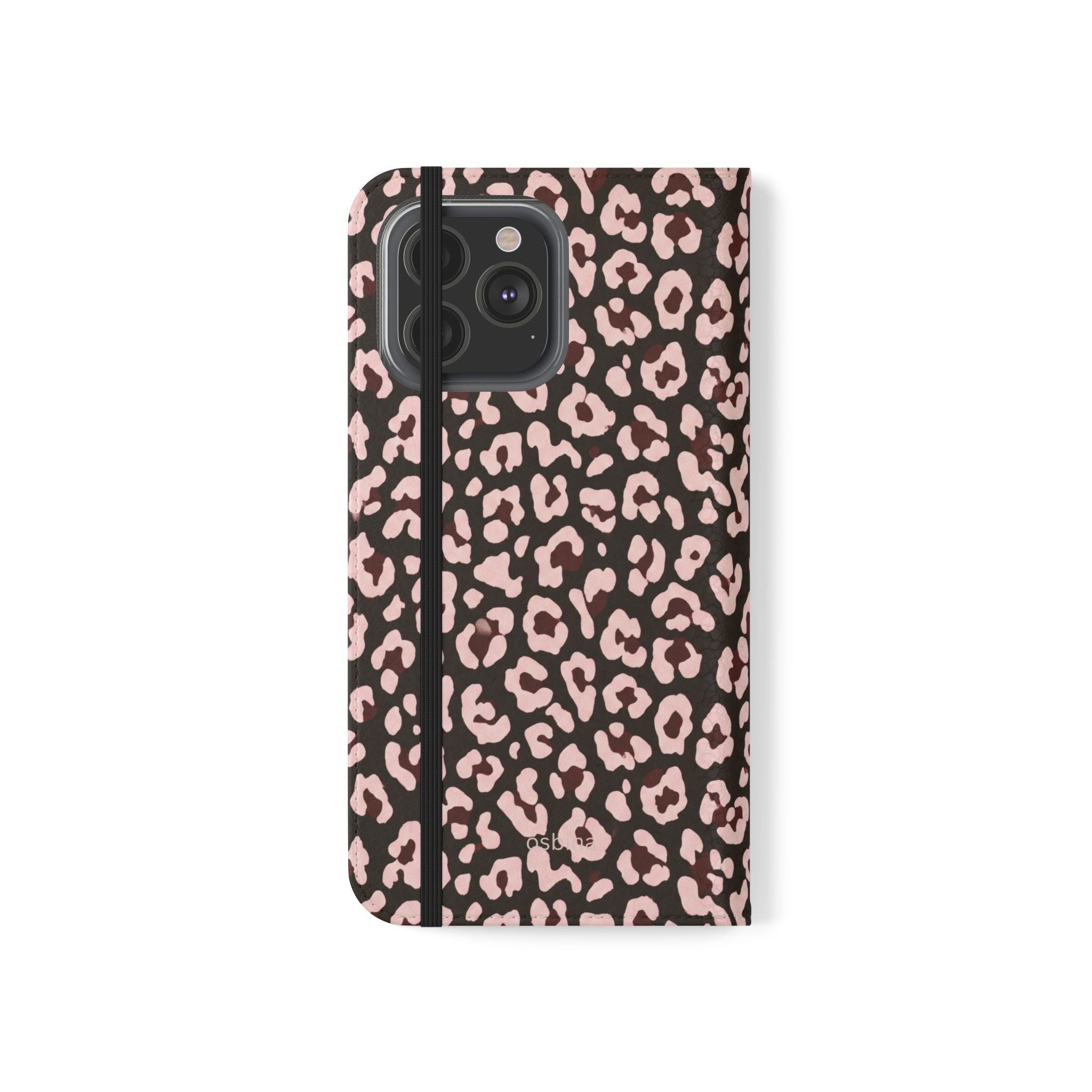 osbina | Wallet Flip Case for iPhone & Samsung | Chocolate Pink Leopard