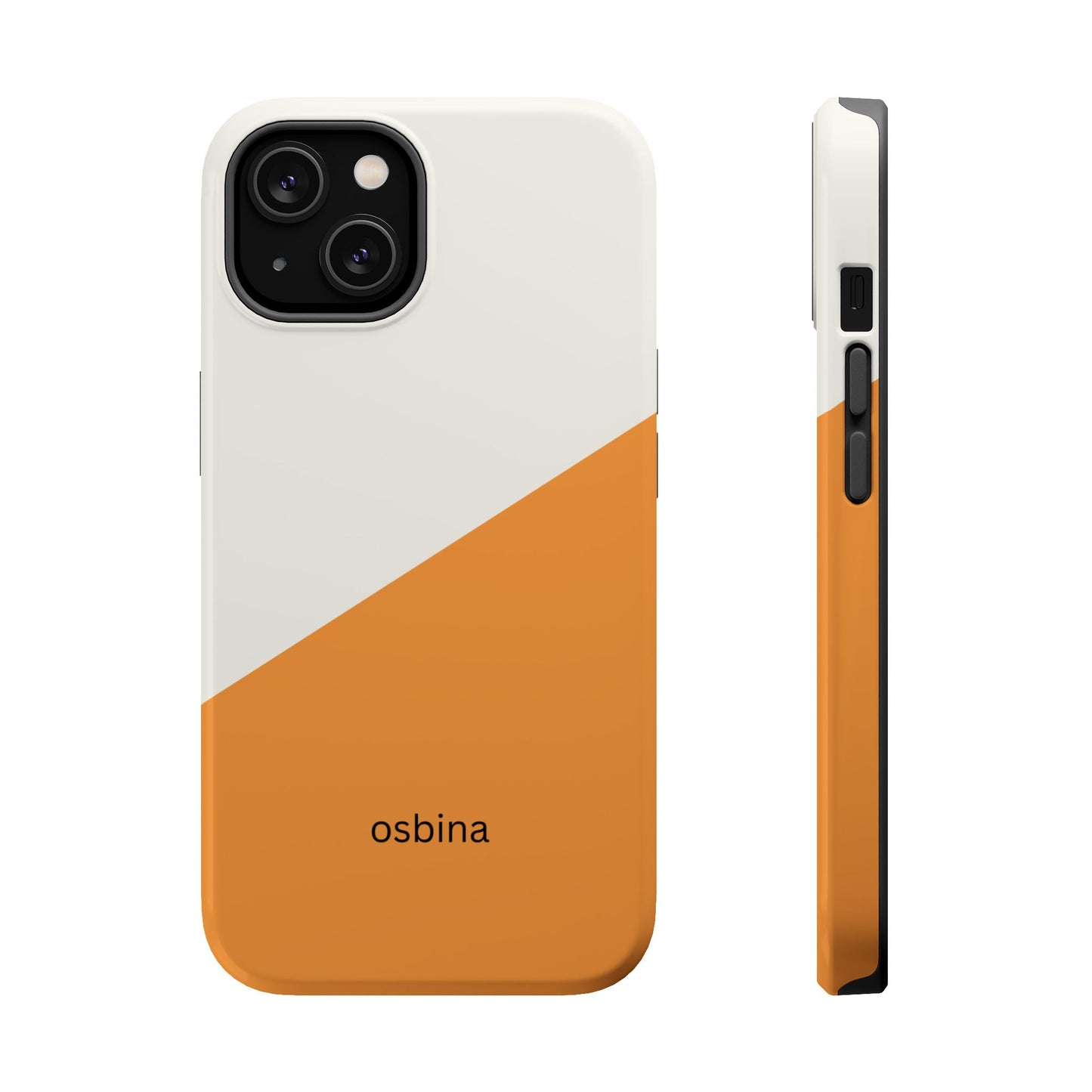 osbina | MagSafe Compatible for iPhone | Divide & Conquer — The Orange + White Split Diagonal Case | The Season Collective
