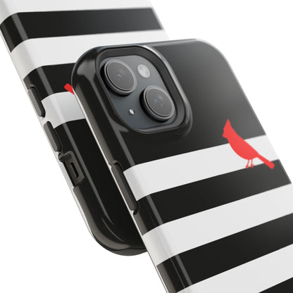 osbina | MagSafe compatible for iPhone | Redbird Edition Thinking of You Phone Case Black & White Stripe | Inspired By Collection
