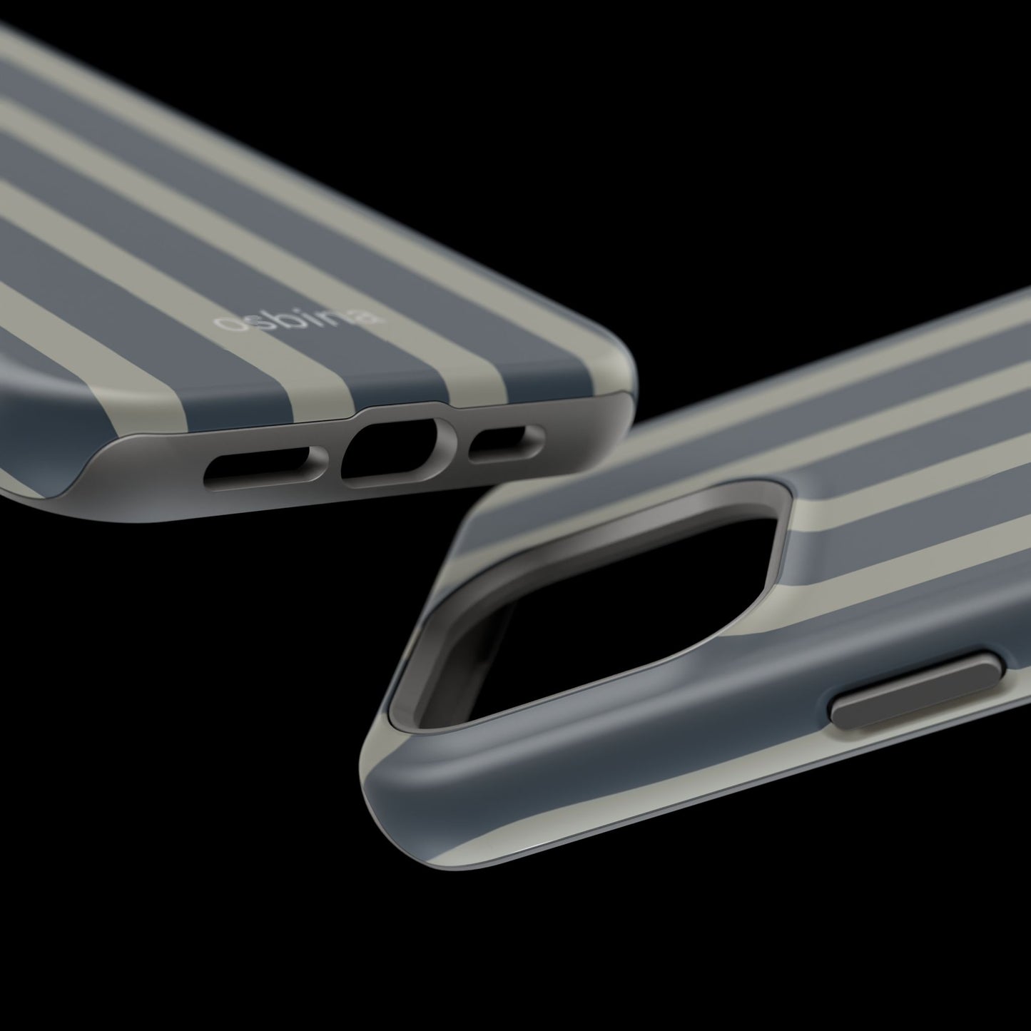 osbina | MagSafe compatible for iPhone | Grayhaven Navy & Gray Sophisticated Phone Case | Modern Muse Collection